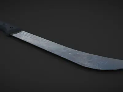 machete knife Low-poly 3D model