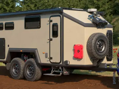 Off Road Mobile Home Bruder EXP 8 Rigged 3D model