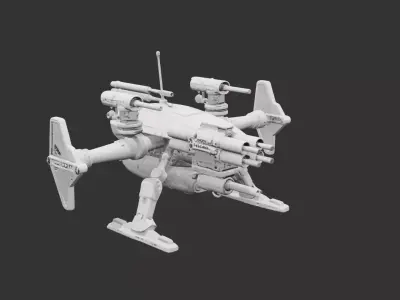 Ravager War Drone Low-poly 3D model