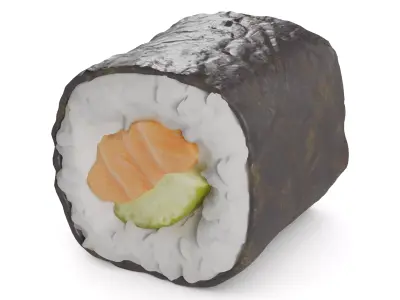 Sushi Salmon cucumber 3D model