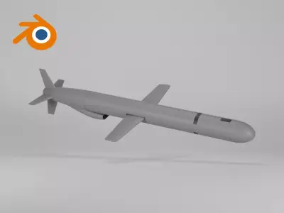 Tomahawk multi-purpose precision subsonic cruise missile 3D model