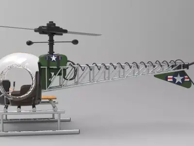 helicopter with seat 3D model