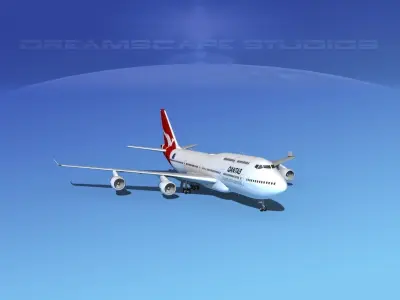 Boeing 747-400 Qantas 3D model