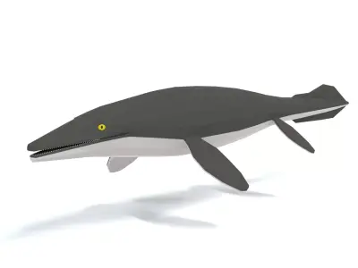 Low Poly Cartoon Tylosaurus Low-poly 3D model