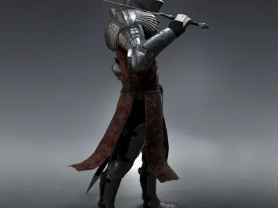 Medieval Knight rigged Low-poly 3D model