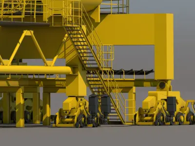 Excavator Conveyor Belt 1 3D model