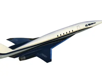 Supersonic Business Jet Tu-444 3D model
