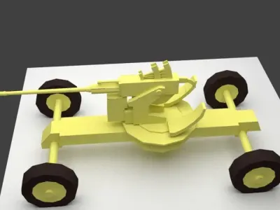 BOFORS 40 MM Anti Aircraft Gun Low-poly 3D model