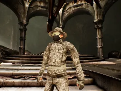 military character - low poly Unreal Engine Free low-poly 3D model