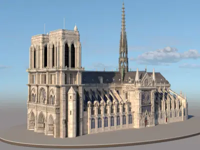 Cathedral Noter Dame de Paris 3D model