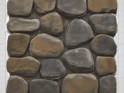 Medieval Stone Wall 3D Asset 3D model