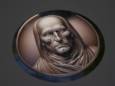 Foucault Medallion 3D print model