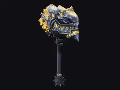 Hammer Mace Maul Bludgeon Mallet Breaker Sledgehammer Melee Low-poly 3D model