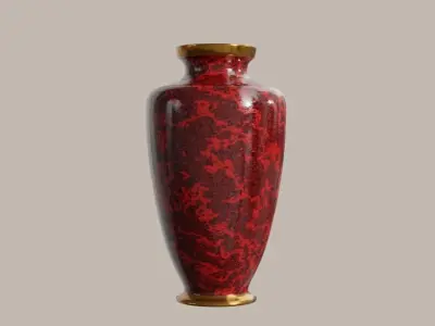 Red chinese vases Free 3D model