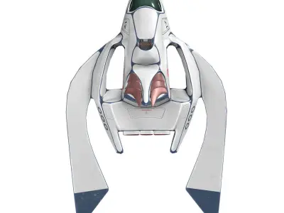 Sci-fi Aircraft Low-poly 3D model