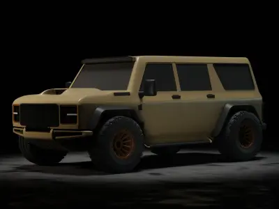 Off-Road car Low-poly 3D model