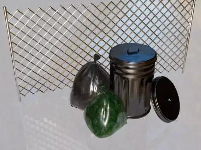 Street Trash Props Low-poly 3D model