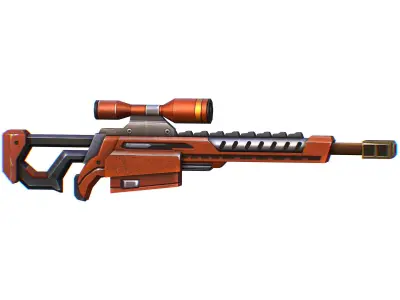 Sniper rifle of the future weapon barrel blaster laser arms Low-poly 3D model