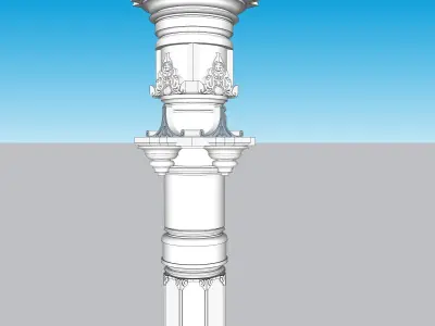indian jodhpuri stone piller column 3D model
