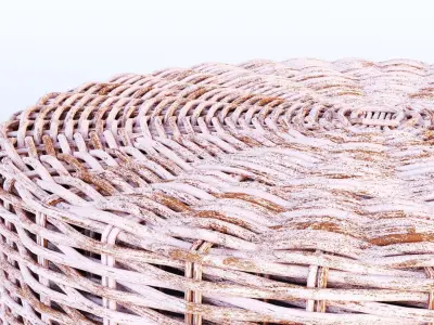 Rattan Patio Coffee Table 3D model