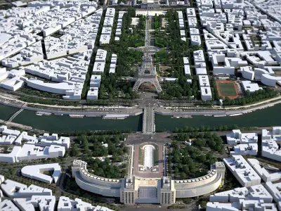 Eiffel Tower France Low-poly 3D model