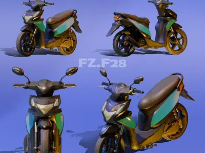 AUTOMATIC BIKE - LOW POLY 3D model