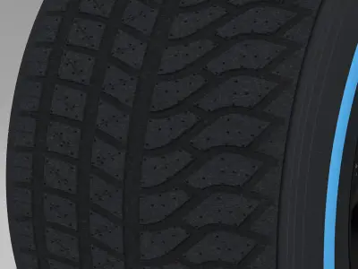 enkei wet rear tyre Low-poly 3D model