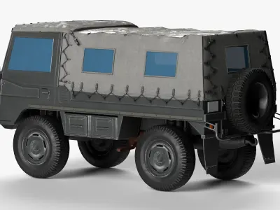 Pinzgauer 4x4 LODs Game Ready Rigged Low-poly 3D model