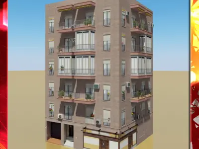 Building Collection 9-12 Low-poly 3D model