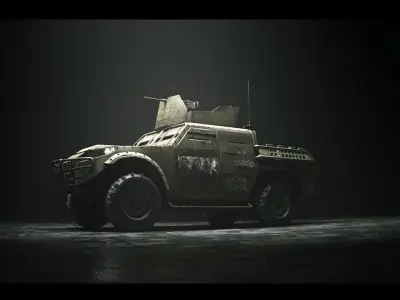 Post Apocalyptic Suv PBR Low-poly 3D model