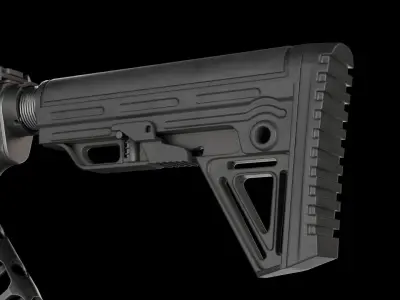 Skeletonized AR-15 Low-poly 3D model