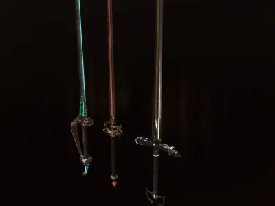 Stylized Heavy blade pack Low-poly 3D model