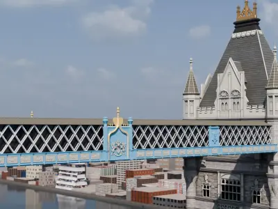 Bridge London Tower - Historic Landmark Low-poly 3D model