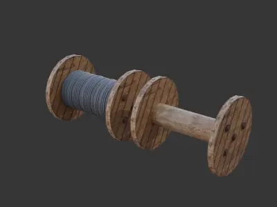 Cable Wheel Low-poly 3D model