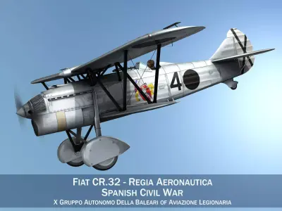 Fiat CR 32 - Italy Air Force - Gruppo Baleari 3D model