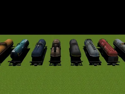 Oil Trains Low-poly 3D model