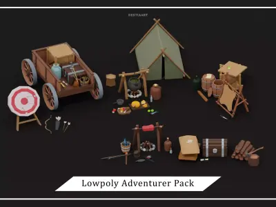 Lowpoly Adventurer Pack Low-poly 3D model