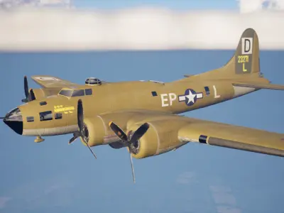 B-17F Flying Fortress Nine Little Yanks and a Jerk Low-poly 3D model