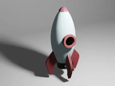 Cartoon Rocket Ship  3D model