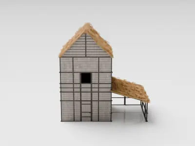 Medieval Woodworkers House Low-poly 3D model