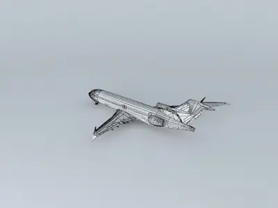 Template  Boeing 727 2X Fict Free 3D model