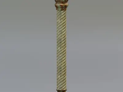 Carousel twisted column Low-poly 3D model