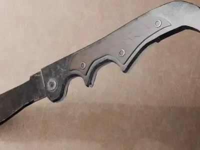 Worned Folding Pocket Knife Low-poly 3D model