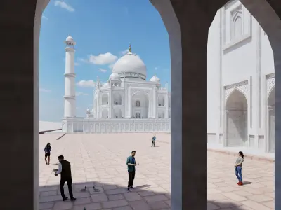The Taj Mahal Low-poly 3D model