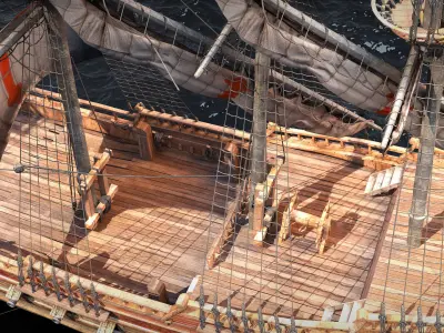 Sail Warship 3D model