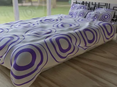 Modern Designer Bed Free 3D model