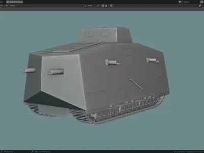 A7V TANK BASE MESH  Low-poly 3D model