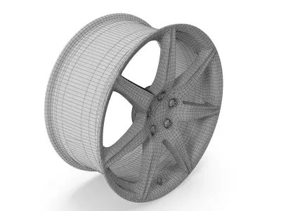 Voxx GT5 Wheel Gloss Black Mustang Low-poly 3D model