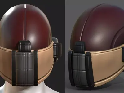 Helmet scifi military combat 3d model Low-poly 3D model