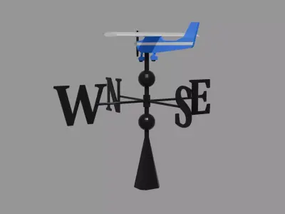 Cessna Inspired Weather Vane Low-poly 3D model